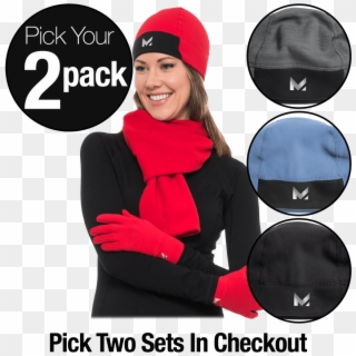 Build Your 2 Pack Of Radiantactive 3 Pc Beanie, Scarf - Beanie, HD Png Download