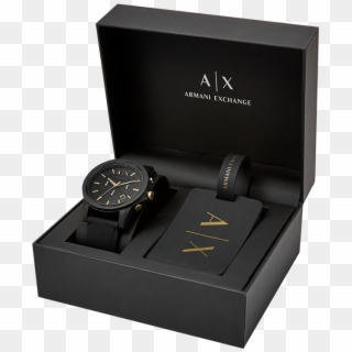 Armani Exchange Armani Genuine Casual Fashion Waterproof - Armani Exchange Watch Black Silicone Strap, HD Png Download