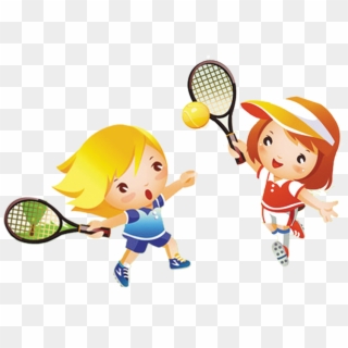Tennis Girl Play Child Clip Art - Tennis Kids Clipart, HD Png Download