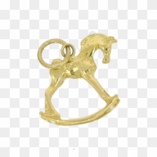 9ct Yellow Gold Rocking Horse Charm/pendant - Brass, HD Png Download