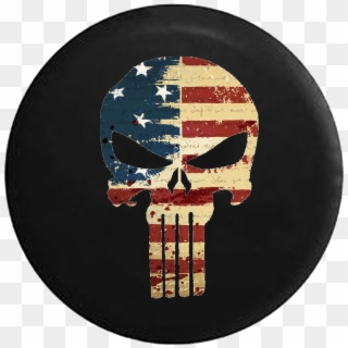 American Flag Tattered Distressed Tactical Punisher - Caveira Eua, HD Png Download
