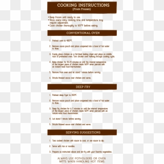 Close Cooking Instructions Nutrition Instructions - Kahiki Sweet Teriyaki Chicken Cooking Instructions, HD Png Download