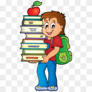 Weekly School Timetable Theme Png Soloveika - Boy Holding Books Clipart, Transparent Png