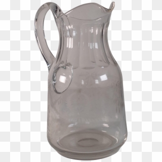 Glass Water Pitcher Etched With Swags And Bows, HD Png Download