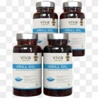 Krill Oil 4 Bottles Viva Naturals Krill Oil Free Shipping - Viva Naturals Krill Oil, HD Png Download