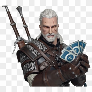 Witcher Png Transparent Image - Geralt Playing Gwent Bust, Png Download