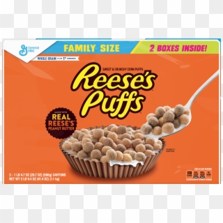 Reese's Puffs Cereal Family Size, - Reeses Puffs, HD Png Download