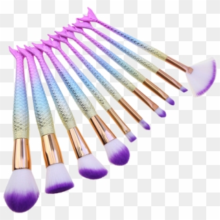 10pcs Ombre Hair Mermaid Tail Makeup Brushes Kit - Makeup Brushes, HD Png Download