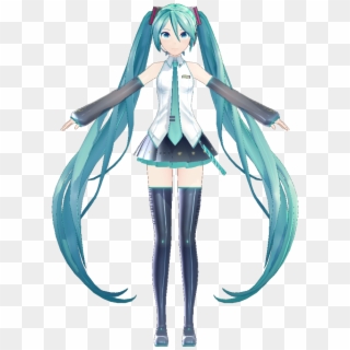 Miku Standing Up With Arms Out - Hatsune Miku V3 Model, HD Png Download