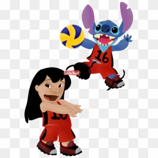 Hawaii Drawing Stitch - Lilo And Stitch Playing Volleyball, HD Png Download