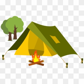 Hotdog Clipart Campfire - Tents Cartoon, HD Png Download