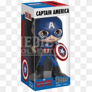Civil War Captain America Wobblers Bobblehead - Rock Candy Funko Marvel, HD Png Download
