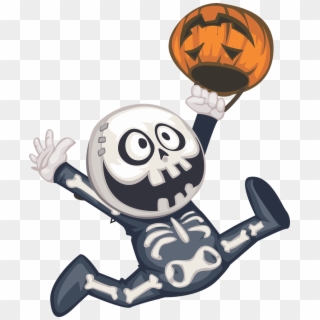 Halloween Clipart Skeleton - Skeleton Halloween Clip Art, HD Png Download