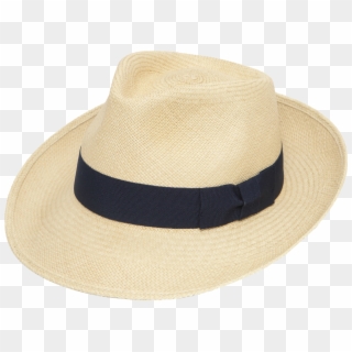 The Joseph Vanilla Trilby With Navy Band - Panama Hat Made In Italy, HD Png Download