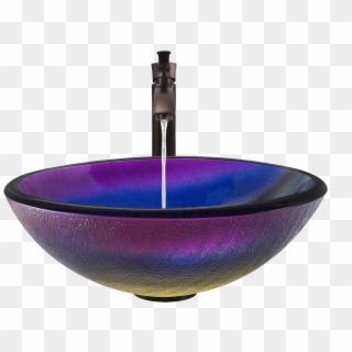 Clip Library Frosted Rainbow Vessel Bathroom Sink - Purple Bathroom Bowl Sink, HD Png Download