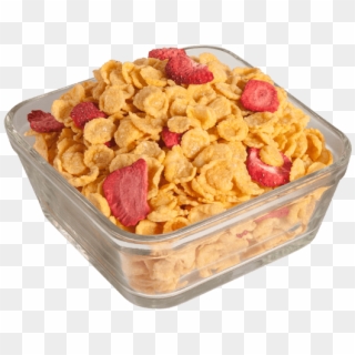 Corn Flakes With Strawberriescorn Flakes Fit With Strawberries - Corn Flakes, HD Png Download