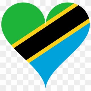 Heart Love Tanzania East Africa Heart Shaped Flag - Tanzania Flag, HD Png Download