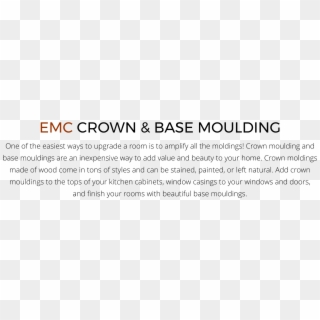 Emc Crown & Base Moulding One Of The Easiest Ways To - Black-and-white, HD Png Download