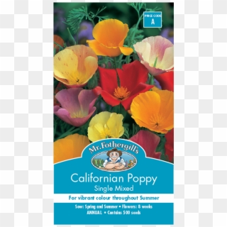 Mr Fothergill's Seed Poppy Californian Single - Californian Poppy Single Mixed, HD Png Download