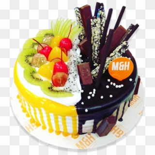 Chocolate Fresh Fruit Cake - Birthday Chocolate Fresh Fruit Cake, HD Png Download