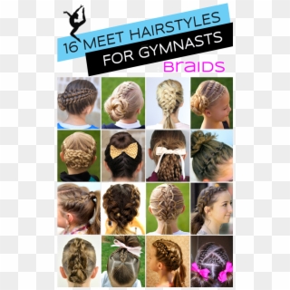 Gymnastics Hairstyles For Competition Braids Edition - Gymnastics Hairstyles For Competition, HD Png Download