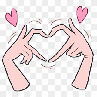 love #heart #kawaii #cute #hand #hands #cartoon #anime - Anime Heart Hands  Png, Transparent Png - 624x570(#4771098) - PngFind
