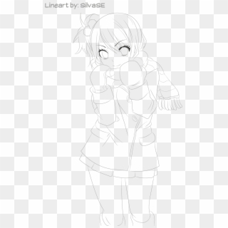 Winter Anime Lineart , Png Download - Line Art, Transparent Png