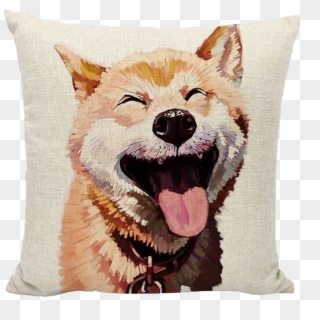 Shiba Smile Throw Pillow - วอลเปเปอร์ สัตว์ น่า รัก ๆ, HD Png Download