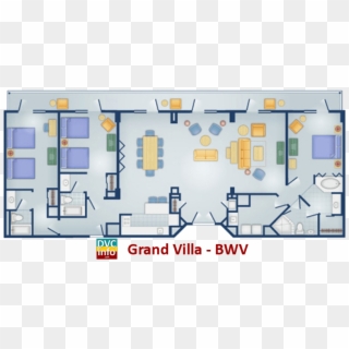 Grand Villa Floor Plan - Boardwalk Grand Villa Wdw, HD Png Download