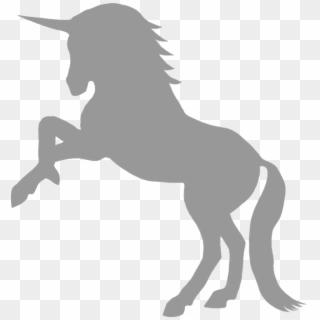 Unicorn, Gray, Myth, Mythological, Creature, Silhouette - Unicorn Silhouette Png, Transparent Png