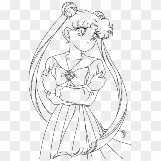 Sailor Moon Line Art By Sayurixsama - Drawing Sailor Moon Characters, HD Png Download