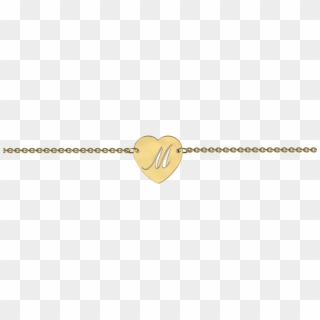 9kt Yellow Gold Cut Out Initial Heart Bracelet - Heart, HD Png Download