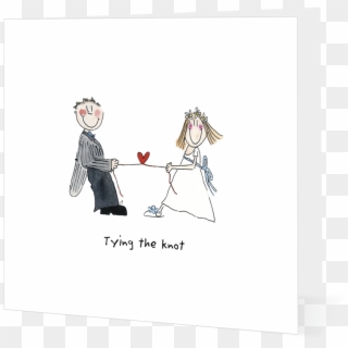 Couple Pulling Rope Into Heart - Tie The Knot Cartoon, HD Png Download