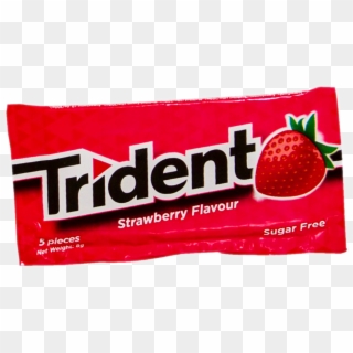 Trident Bubble Gum Sugar Free Strawberry 8 Gm - Strawberry, HD Png Download