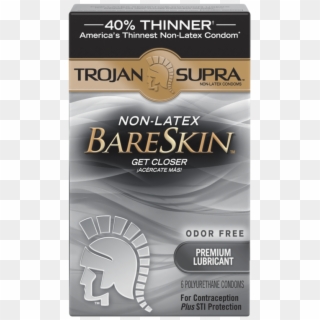 Trojan Supra Non-latex Bareskin Lubricated Condoms, - Trojan Condoms, HD Png Download