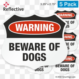 Warning Beware Of Dogs Shield Label Set - Label, HD Png Download