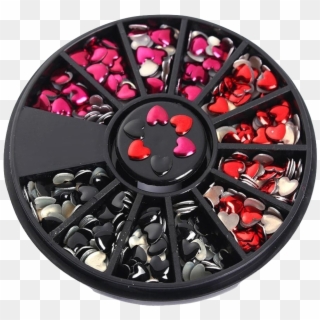 Review For 3d Heart Rhinestones Nail Art From @beautybigbangs - Nail Art, HD Png Download