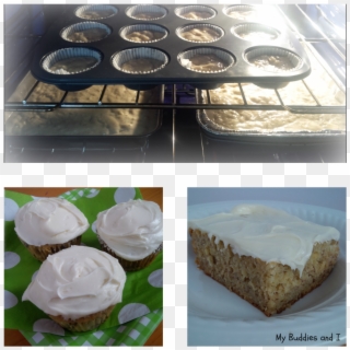 Banana Cake And Muffins With Cream Cheese Frosting - Cheesecake, HD Png Download