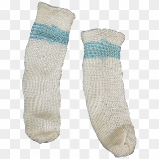 Vintage 30's 40's Blue And White Doll Socks Old From - Hockey Sock, HD Png Download