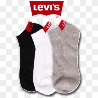 ~levis Ankle Socks Pack Of 3 Pairs Grey Black & White - Sock, HD Png Download
