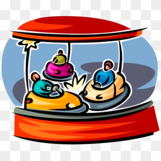 Vector Illustration Of Bumper Car Amusement Ride At - Bumper Cars Clip Art, HD Png Download
