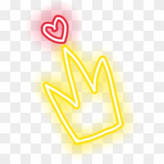 Glow Sticker Heart Crown Glowsticker Freetoedit - Neon Sign, HD Png Download