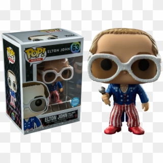Elton John In Glitter Red, White And Blue Suit Us Exclusive - Elton John Funko Pop, HD Png Download