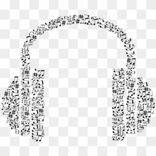 Abstract, Art, Audio, Aural, Ear, Headphones, Hearing - Background Music Notes Png, Transparent Png