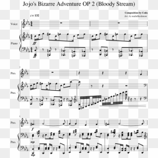 Jojo S Bizarre Adventure Op 2 Bloody Stream - Darkside Clarinet Sheet Music, HD Png Download