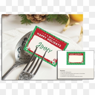 Christmas Table Place Cards Christmas Table Place Cards - Fork, HD Png Download