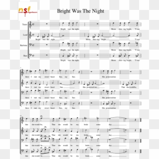 Bright Was The Night - Sheet Music, HD Png Download