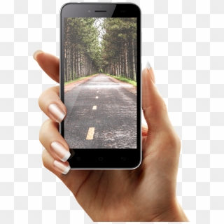Learn More - Android Mobile In Hand Png, Transparent Png