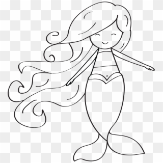 1417 X 1535 18 - Simple Mermaid Clipart Black And White, HD Png Download