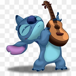 Colored Drawing Stitch - Stitch With Guitar, HD Png Download